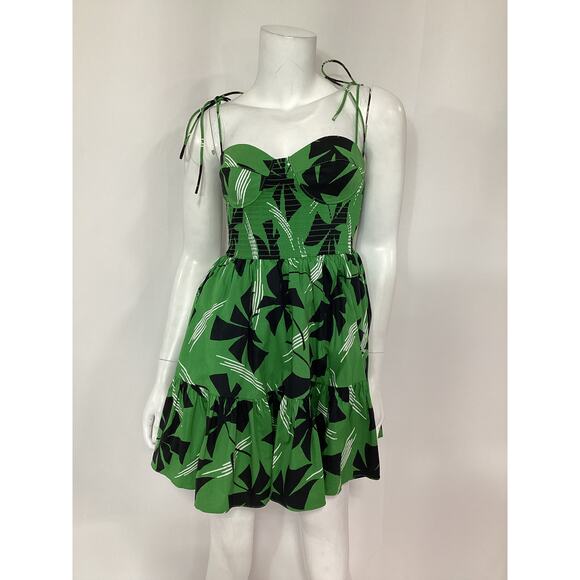 Staud 'Landry' Green Poplin Mini Dress Size S - Picture 2 of 4